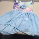 Idgreatim Girls Gymnastic Leotard Ballet Dance Dress Outfit with Removable Skirt Hair Scrunchie Combo 4-11 Years (Blue Print)