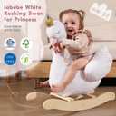 labebe Kids Rocking Horse White Swan, Stuffed Animal Wooden Rocker for Children 6 Months Boys and Girls/Nursery Christmas, Birthday Gift (Rocking Swan), Large