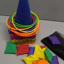 Sports & Outdoor Game Toddlers Kids, Gifts for Birthday Party Cones Carnival Bean Bags Ring Toss Tossing Games, Recess Outdoor Toys for Adults and Family Kids Toddlers Ages 3 4 5 6 7 8