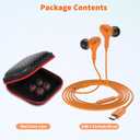 USB C Headphones Wired Earbuds for iPhone 17 16 Pro Max 15 for Samsung S26 S25 Ultra S24 S23 Wired Headphones,Corded USB Type C Earphones with Microphone& Remote for iPad 10 11th Pixel 10a 9 9a,Orange
