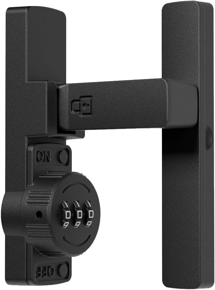 ETEKJOY Flip Latch Lock with Combination 90/180 Degree Sliding/Swinging Door Lock Latch Bolt for Gate Barn Garage Shed Window Cabinet 3-Digit Password Keyless (Black, 90 Degree)
