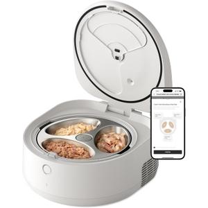 PETLIBRO Automatic Cat Feeder Wet Food with Stainless Steel Bowl, Refrigerated Auto Cat Feeder with Semiconductor Cooling, 3 Fresh Meals for 3 Days, App-Controlled Pet Food Dispenser, Easy to Clean