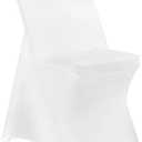 Stretch Spandex Chair Covers - White 100 PCS, Folding Kitchen Chairs Cover, Universal Washable Slipcovers Protector, Removable Chair Seat Covers, for Wedding Party Dining Room Banquet Event