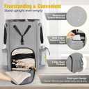 Laundry Bag Backpack Extra Large, 110L Laundry Backpack Heavy Duty with Shoulder Straps, Collapsible and Mesh Pocket Dorm Laundry Basket Hamper Bag for College, Travel, Laundromat, Apartment Grey
