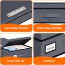 Under Bed Storage Containers with Lids - 2 Pack, Foldable and Stackable Clothes Storage Bags with Clear Window, 3-Sided Handles and Label Slot for Clothing, Blankets, Pillows (Grey)