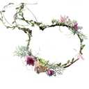 Vivivalue Vine Flower Crown Boho Flower Headband Hair Wreath Floral Headpiece Halo with Ribbon Wedding Party Photos Festival