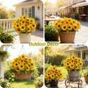 AmyHomie Artificial Sunflowers for Outdoors - 2 Bunches Fake Sunflower Bouquets with 14 Large Blooms, UV Resistant Silk Flowers for Home Wedding Fall Decor, Garden Party Centerpieces, 17.7 Inches