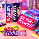 Beeveer 24 Designs 80s Photo Booth Props 1980s Party Decorations Double Sided 11.02 x 5.51'' Funny 70s Disco Birthday Party Decorations DIY Waterproof Selfie Signs PVC Printing Photo Props for Decor
