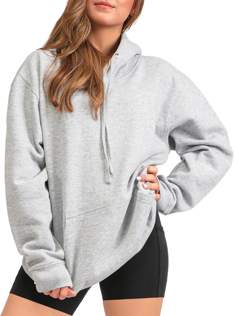 Aon's High Natural Cotton Blend Hoodies For Women: More Breathable & Appealing Modern Fit Sweatshirt Sweaters (Medium, Heather Grey)