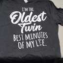 Twins Shirt Funny Matching Birthday Sibling Oldest Twin T-Shirt, 2XL