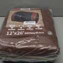 TARPAL Tarp 12x26 Feet Large Tarps Heavy Duty Waterproof 10mil Multipurpose Protective Cover Waterproof,Snow or UV Protection,Durable Reinforced Edges(Brown/Black)