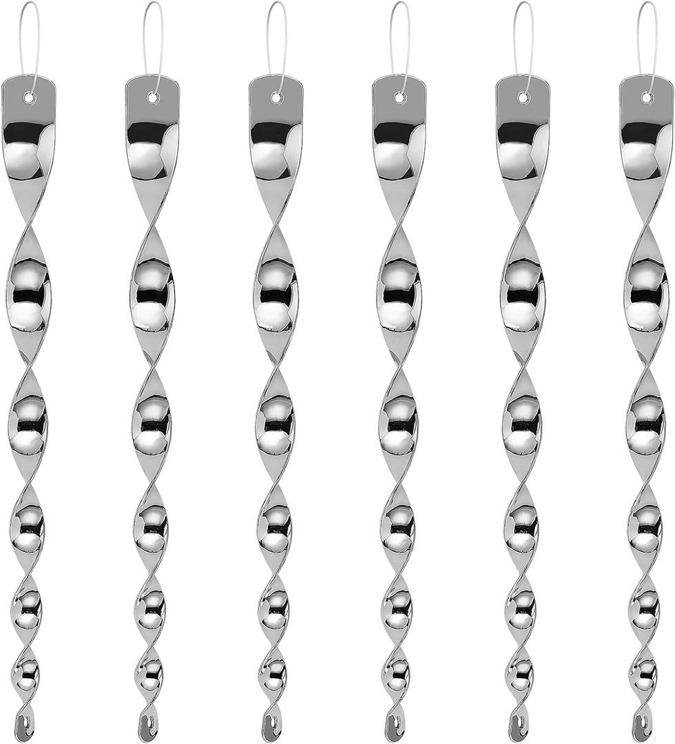 Besmon Woodpecker Bird Scare DevicesReflective Scare Rods Control Device to Keep Birds Away from Patio PoolChristmas Reflective Strip Hanging Home as Decoration (6PCS)