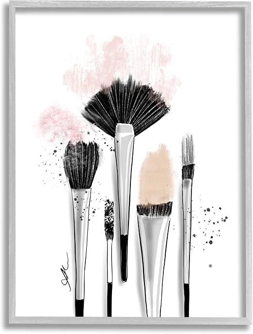 Makeup Brushes Glam Tools Wall Plaque Art,"18x12"