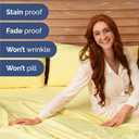 Full Size 4 Piece Sheet Set - Comfy Breathable & Cooling Sheets - Hotel Luxury Bed Sheets for Women & Men - Deep Pockets, Easy-Fit, Extra Soft and Wrinkle Free Sheets - Yellow Oeko-Tex Bed Sheet Set