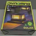 Dynaming 8 Pack Solar Post Cap Lights Outdoor with Flickering Flame Light, Fence Post Solar Lights Fit for 4x4 5x5 6x6 Vinyl/Wooden Posts, High Brightness SMD LED Lighting Decor for Garden Deck Patio (Black)