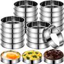 20 Pack 4 Inch English Muffin Rings,Stainless Steel Double Rolled Tart Nonstick Metal Round Cookie Rings for Baking Cooking Pastry Molds for Crumpet Muffins, Pancakes, Omelette Baking, Food Making