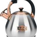 Tea Kettle Stovetop Whistling Kettle Teapot, 3Quart Tea Pot Stainless Steel Teakettle for Stove Top with Heat Proof Ergonomic Handle (Silver)