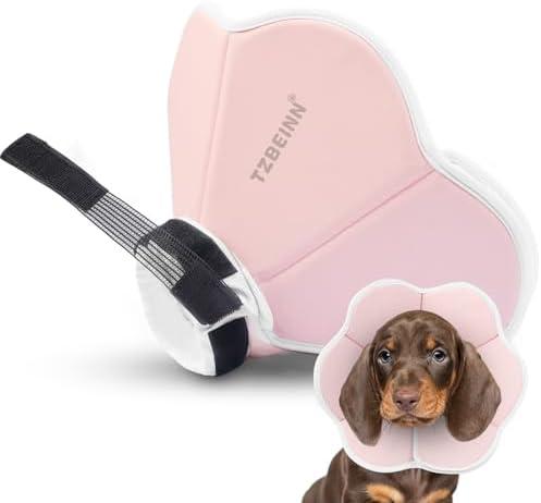 Soft Dog Cone Collar Alternative for Medium Dogs (Medium Dachshund Beagle Shiba lnu), Adjustable Protective Dog Recovery Cone, Elizabethan Comfortable Neck Pillow Cone After Surgery Anti Licking, M,Pink