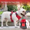 PoyPet No Pull Dog Harness, No Choke Reflective Dog Vest, Adjustable Pet Harnesses with Easy Control Padded Handle for Small Medium Large Dogs(Red Matching Trim,S)