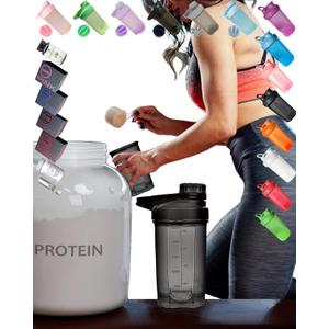 A Stylish Mechanic Design Dark Black Protein Shaker Bottle w. (Twist Cap Leakproof & Lockable,Large Moden Loop w. Slim Arm),Strong Cup Anti-Drop,Small Non-Metal Mixer Ball 1.77",BPA Free,16OZ / 500ML