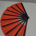 13inch Large Rave Fan Popping Fan Clacking Fans for Line Dancing,Hand Fans for Women Foldable,Boots on The Ground Fan,Portable for Outdoor,Wedding,Party,Decoration(Red+Black Ribs,5 Pack)
