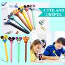 6 Pcs Cute Mouse Head Character Ears Pens Multi Color Pencil Nootbook Signature Office Desk Stationary Accessories for Teacher School Office Supplies