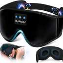 LC-dolida Sleep Headphones, 3D Sleep Mask Bluetooth Wireless Music Eye Mask, Sleeping Headphones for Side Sleepers Sleep Mask with Bluetooth Headphones Ultra-Thin Stereo Speakers Perfect for Sleeping