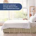Wrap Around Dust Ruffle Bed Skirt - Beige - for King Size Beds with 15 Inch Drop - Easy Fit Elastic Strap - Adjustable Pleated Bedskirt w/Brushed Fabric - Wrinkle Free - for Women, Men, Kids & Teens