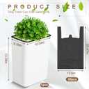 Jingmore Dog Poop Trash Can Outside 3.96 Gal/15 L Plant Styled Dog Waste Trash Can with Lid 50 Pcs Plastic Waste Bags Outdoor Indoor Poop Container Slim Garbage Bin for Yard Garden Pet (White)
