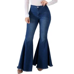 Bell Bottom Jeans for Women High Waisted Stretch Ripped Skinny Hole Classic Raw Hem Denim Flare Pants (XX-Large, Darkblue2078)