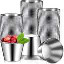 Mimorou 88 Pcs 1.5oz Stainless Steel Sauce Cups Dipping Cups Mental Condiment Sauce Container Round Dipping Bowls Condiment Ramekins for Dish Butter Kitchen Restaurant Serving Party Dinner Cooking