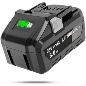 Xeanerol 【Upgrade 21700 Technology】 36V/18V 4.0Ah/8.0Ah Lithium Ion Multivolt Battery Replacement, Compatible with Metabo HPT Battery 36V/18V, 371751M 372121M BSL36A18 BSL36B18 Cordless Power Tools