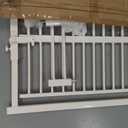 Snuowu 51"-87" Extra Tall Pet Gate for Cats, 29.5"-40.5" Wide Pressure Mounted No-Drilling Safety Dog Gate, Metal Walk-Thru Barrier for Doorways, Stairs, Kitchens, White