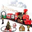 Train Set Kids Electric Train Set, Toy Train with Smoke, Light and Sounds, Christmas Model Train Toy for Ages 3 4 5 6 7 8+ Years Old Boys Gifts, Black