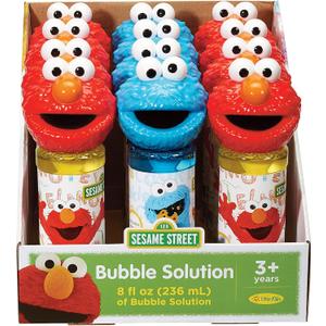 Little Kids Sesame Street Elmo & Cookie Monster 8oz Bubbles & Wand Character Party Favor Pack, 12 Pack, One Size