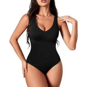 Women Shapewear Bodysuit Body Suit Tummy Control Seamless Body Shaper Tank Tops Bodysuit Butt Lifting Shapewear (Medium)