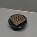 Shower Drain, Brushed Gold 6 inch Shower Floor Square Drain with Flange, Removeable Grid Panel SUS 304 Stainless Steel Square Shower Drain