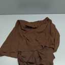 MakeMeChic Women's Asymmetrical Crop Tops Dressy Blouse Chiffon Mesh Sheer Summer Going Out Tops (Brown, M)