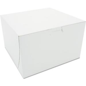 SCT White One-Piece Non-Window Bakery Boxes, 8 x 8 x 5, White, Paper, 100/Carton