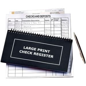 Jumbo Print Check Register Book - Large Print, Easy-to-Read, Spiral Bound, 56 Pages for Personal Accounting, Easy Transaction Reference, 10"L x 5"W
