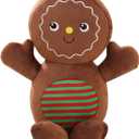 Plush Gingerbread Man Throw Pillow Cartoon Christmas Pillow Soft Hugging Pillow Cushion Fluffy Stuffed Pillow Brown,15.7 Inch