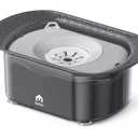 Dog Water Bowl, 2.2L No Spill Water Bowl for Dogs,with Suction Cup Foot Pad Reduce Refill, Anti Splash No Mess Dispenser Dripless Slow Drinking Water Bowl for Sloppy Messy Drinkers (Gray)