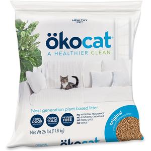 ökocat Original Natural Wood Clumping Cat Litter, Odor Control 26 lbs