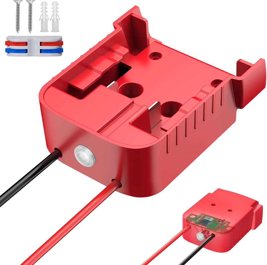 Upgraded Power Wheel Adapter Compatible with Milwaukee 18V Battery with Overdischarge & Overcurrent Protection, Switch, for DIY RC Cars, Toys, Robotics