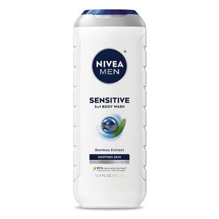 Nivea Men 3-in-1 Body Wash, Sensitive, 16.9 Oz