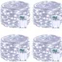 4 Pack 60 LED Christmas Fairy Lights Battery Operated with Timer, 20FT Waterproof Twinkle Lights Indoor Outdoor, String Lights for Bedroom, Wedding, DIY, Centerpiece, Christmas Decorations(Cool White)