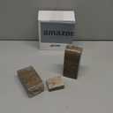 CroBlissful 2 Pcs Travertine Natural Marble Bookends for Shelves, Decorative Book Ends Solid Bookends Heavy Duty Book Holders, Bookshelf Decor for Home Study Bathroom Kitchen Cd Video Games (Grey)