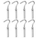 DEFANEX 8 Pcs M6 304 Stainless Steel Concrete Wall Hook Heavy Duty Expansion Bolt Standard Open Cup Hook Bolt for Indoor Outdoor Concrete Wall Brick Stone, Silver