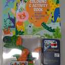 Activity/Coloring Book - Jungle Design 40 Pages2 Foil Sticker Sheets Pack of 2 + Push & Pop Bubble Fidget Sensory Toy + Hasbro Gaming Jigsaw Puzzles 8"×8"