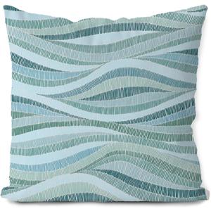 Light Blue Pillow Cover 18x18 - Boho Modern Abstract Geometric Pillow Cover,Aqua Decorative Throw Pillow Cover,Aqua Throw Decorative Pillowcase for Couch Home Living Room Decor